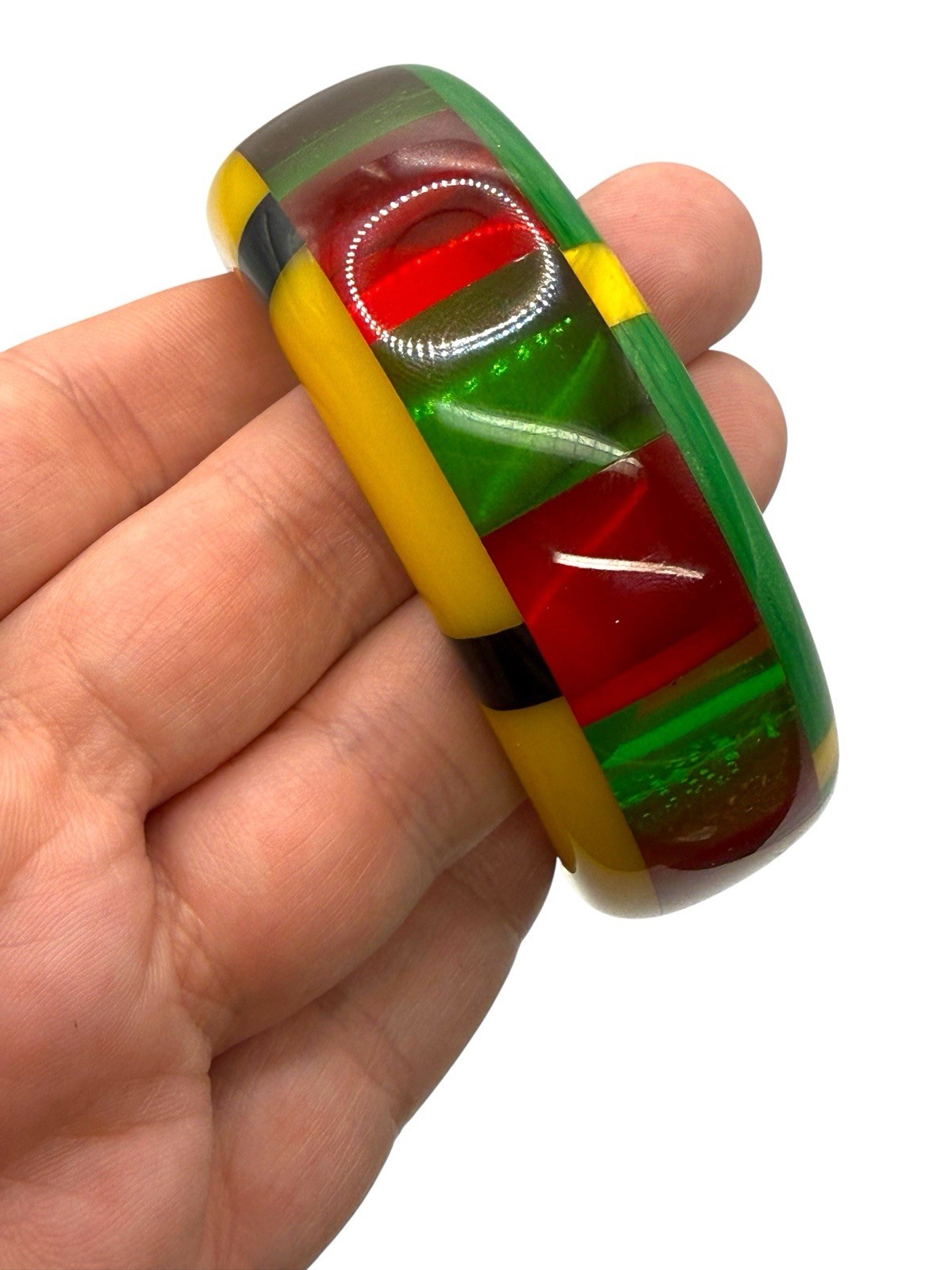 Shultz Bakelite Bracelet Checkered Checkerboard C… - image 10