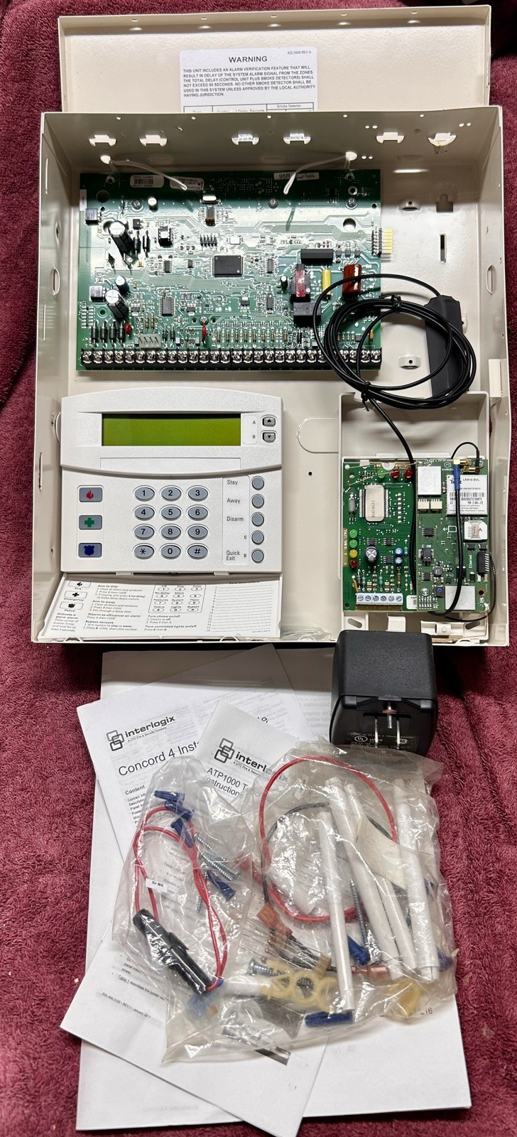 GE/Interlogix Concord 4 Panel, Keypad, Alarm.com Cell Module Transformer, etc…