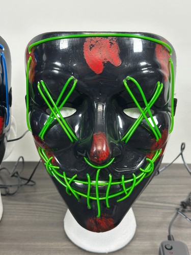 2 Máscaras LED Iluminadas para Clubes de Halloween Disfraz Rave Juegos con disfraces Fiesta Purga 3 Modos - Imagen 4 de 19