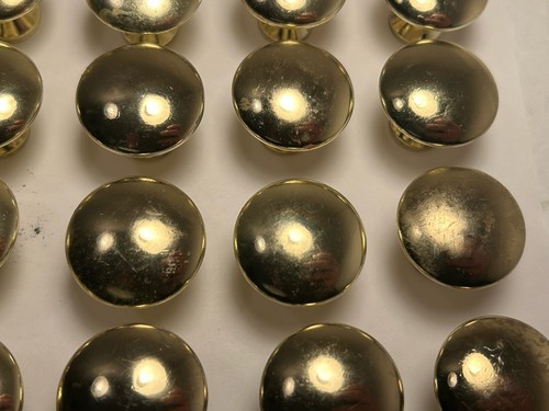 Lotto 41 pomelli tiranti rotondi per cassetti in ottone lucido con ferramenta - Foto 7 di 18