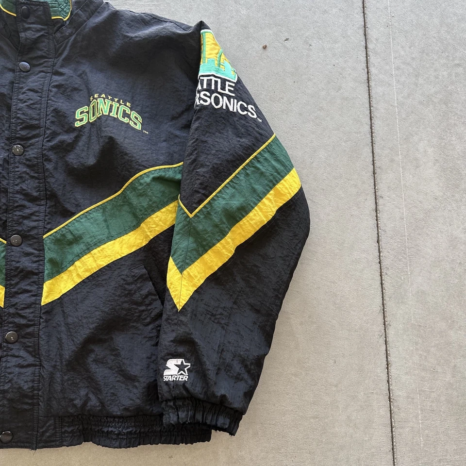 Chaqueta vintage años 90 Starter Seattle SuperSonics XL Foto 2 de 4