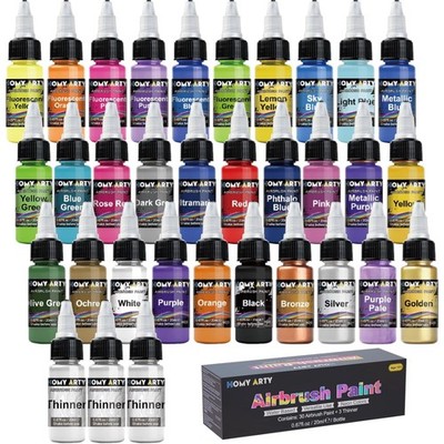 Airbrush Farbe 30 Farben Wasserbasiert Acryl Lack Set Modellbau Kunst