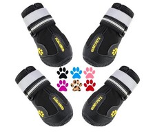 QUMY Dog Shoes for Large Dogs, Medium Dog Boots  Paw Protectors for Winter Snow