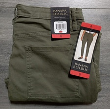 Banana Republic High Rise Twill Pant Womens Size 8 Green Ankle Office Casual