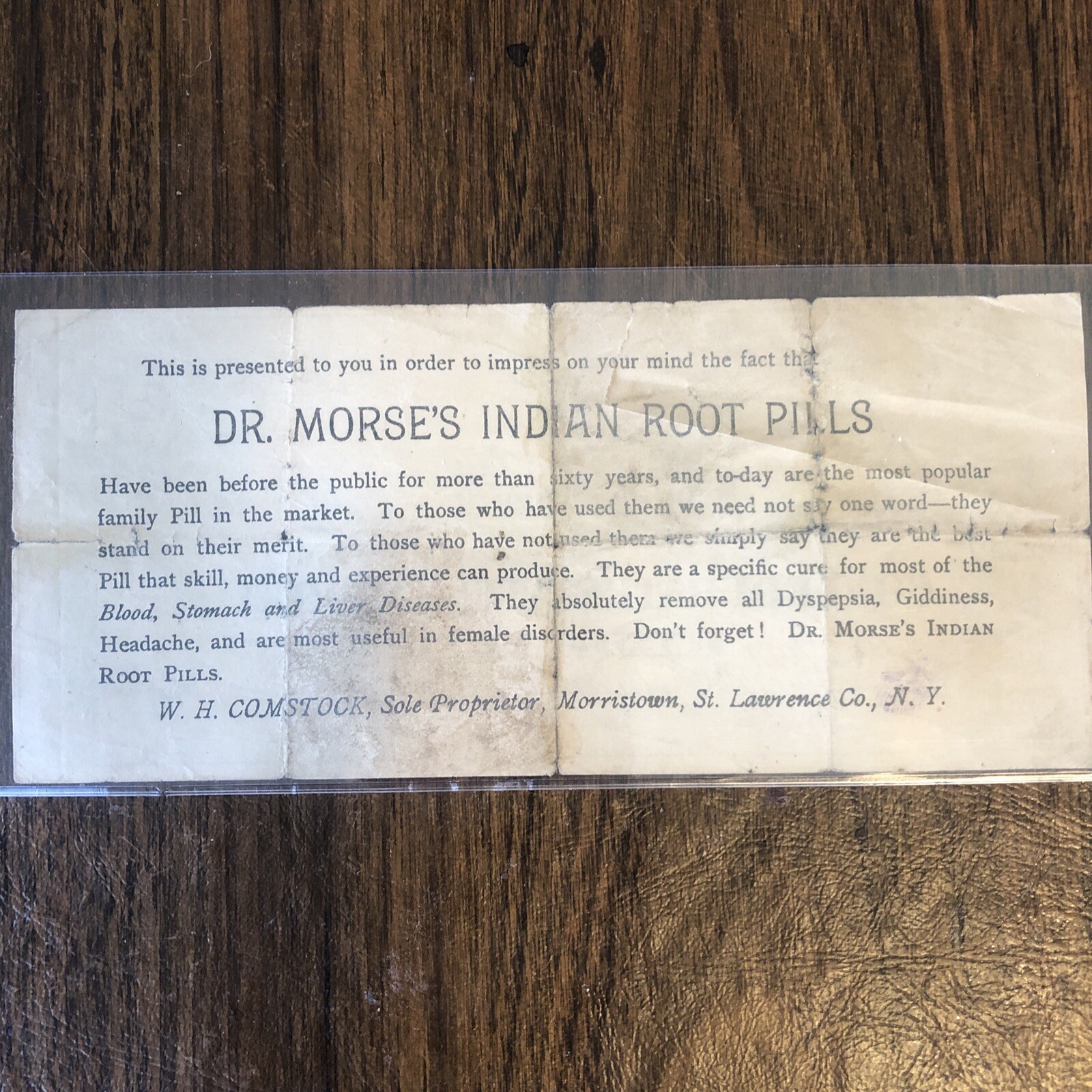 1864 Advertising Confederate States Note. Dr Morse’s Indian Root Pills