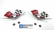 1962 1963 Chevy Impala Belair Front Fender Emblem Flags Pair 327 409 Corvette 1962 1963 Chevy Impala Belair Front Fender Emblem Flags Pair 327 409 Corvette