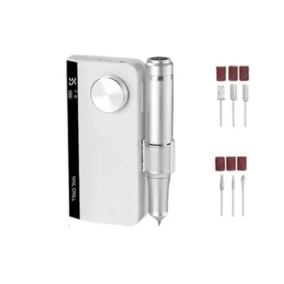 UV Nagelfräser Akku, Maniküre Set Elektrische Nagelfeile 35000 U/Min-Weiß