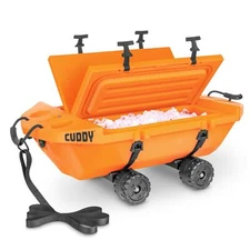 Cuddy 40 QT Floating Coolerwith Cuddy Crawler Wheel Kit - Orange