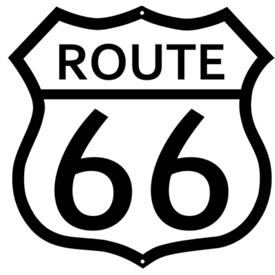 Vintage Style Metal Sign Route 66 White Black Garage 7.5x7.5