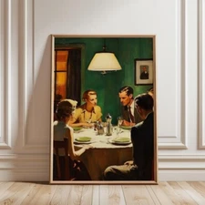 American Art Edward Hopper Kitchen Poster, Realism Style Home Decor, Modern Art