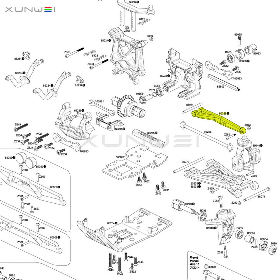 #85066 #85067 #85238 Brazo superior ajustable se adapta a HPI SAVAGE Flux X XL SS Super 5SC Foto 4 de 4