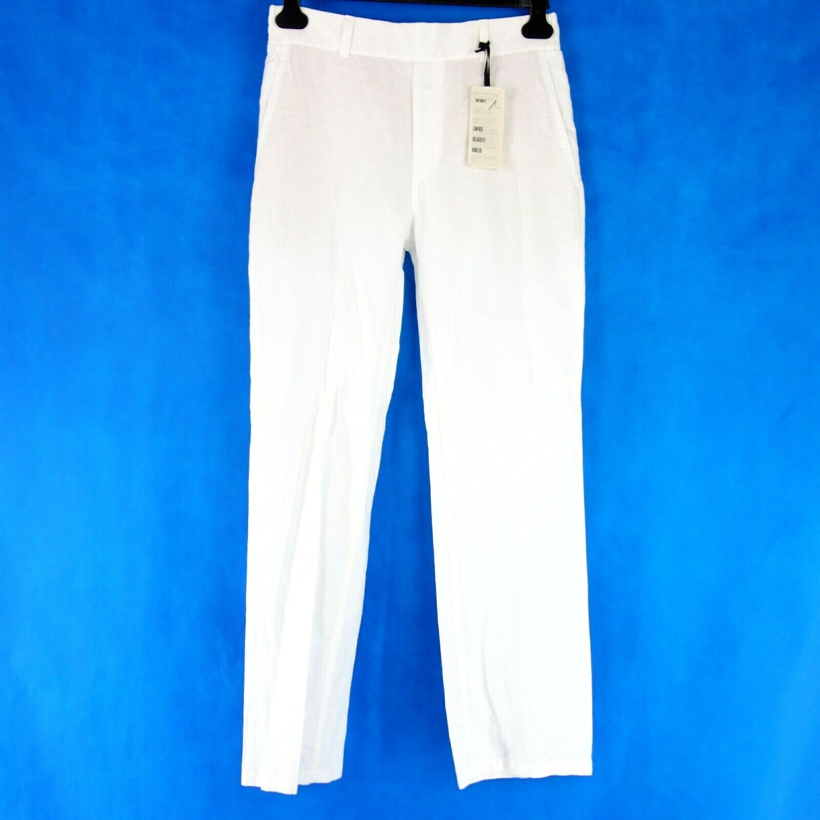 Шланг DRYKORN Damen Hose Chino Bodge Weiß Leinen Baumwolle с низкой посадкой Weit Np 120 Neu