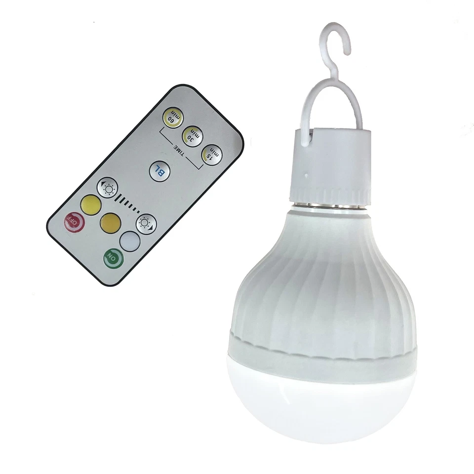 Emergency LED Light Bulb Dimmable Rechargeable Remote Control RC Lamp TypeC USB - Image 2 of 4