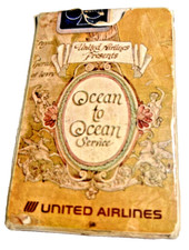 Vintage United Airlines Playing Cards Ocean To Ocean Service Complete 54 Deck