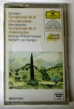 SCHUBERT SYMPHONY 2 / MENDELSSOHN - SYMPHONY4 - Karajan Cassette Tape SEALED