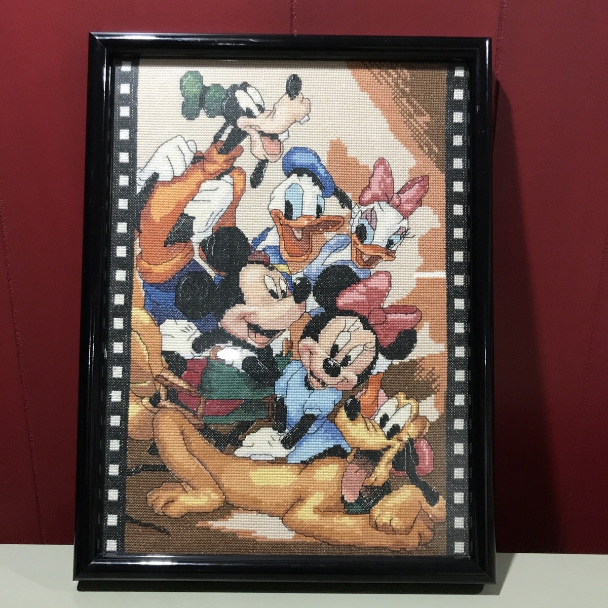 Disney Mickey Minnie Mouse Friends Donald Daisy Goofy Reel Framed