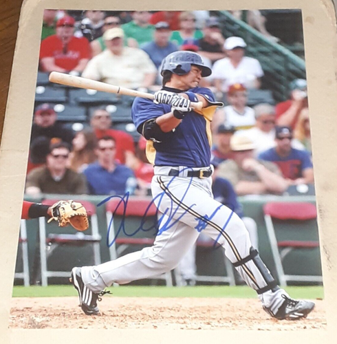 Norichika Nori Aoki Milwaukee Brewers SIGNED AUTOGRAPHED 8x10 Photo COA Baseball
