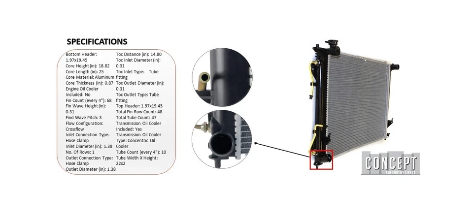 For Hyundai Azera Radiator 2007 2008 2009 2010 V6 3.3 / 3.8L Engine 253103L290 — 第 4/4 张图片