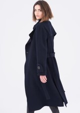 100%auth Vera De Nero Coat/pure Wool/navy/blue/m/nwt/basic