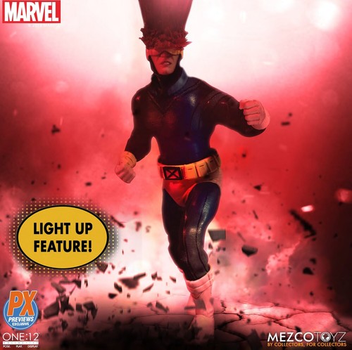 NEW MEZCO TOYZ ONE:12 COLLECTIVE MARVEL PX CLASSIC CYCLOPS 6" FIGURE Lighted OH - Picture 5 of 9