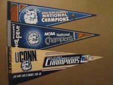 NCAA U Conn Huskies Vintage 2002 2004 2010 Women's National Champs Pennants