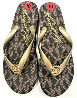 Michael Kors Flip Flops Jet Set PVC Logo Women's Designer