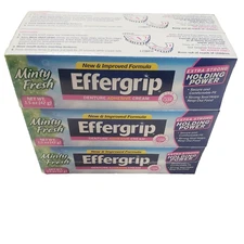 Lot of 6 Effergrip Minty Fresh Denture Adhesive Cream 1.5oz