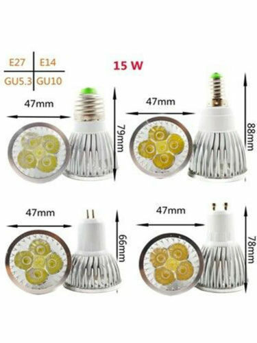 E27 E14 GU10 MR16 GU5.3 LED Spotlight 3W 5W 9W 12W 15W Bulb SMD COB Lights Lamp - Picture 18 of 18