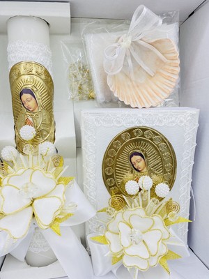 baptism candle set for girl
