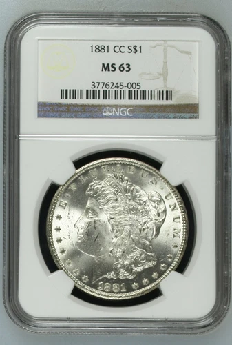 1881-CC Morgan Silver Dollar NGC MS-63 Bright White Uncirculated Carson City 005