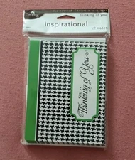 DaySpring Thinking of You 12 Inspirational Cards NEW Christian Houndstooth