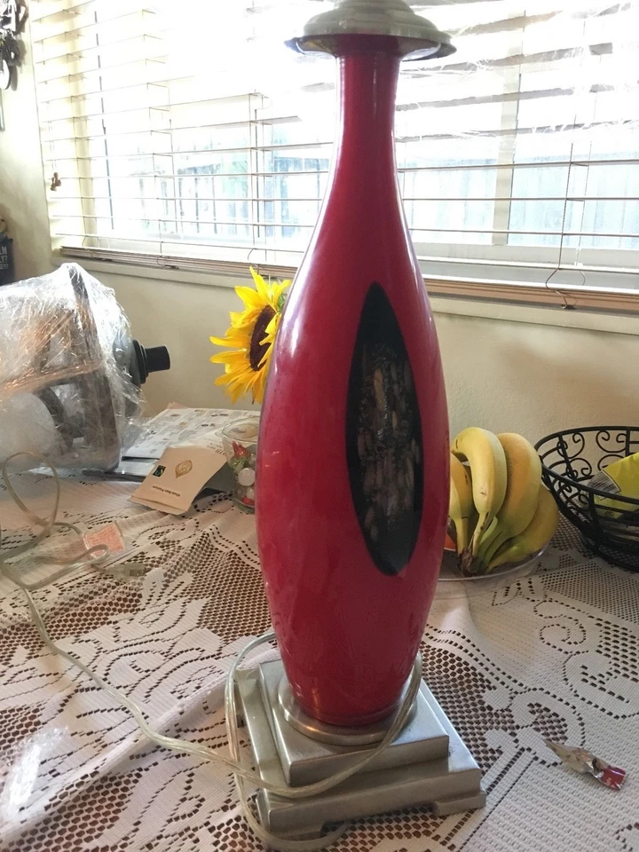 Original Dale Tiffany Fabric Roseville Table Lamp GT701142 3 Way Brushed Nickel - Image 3 of 4