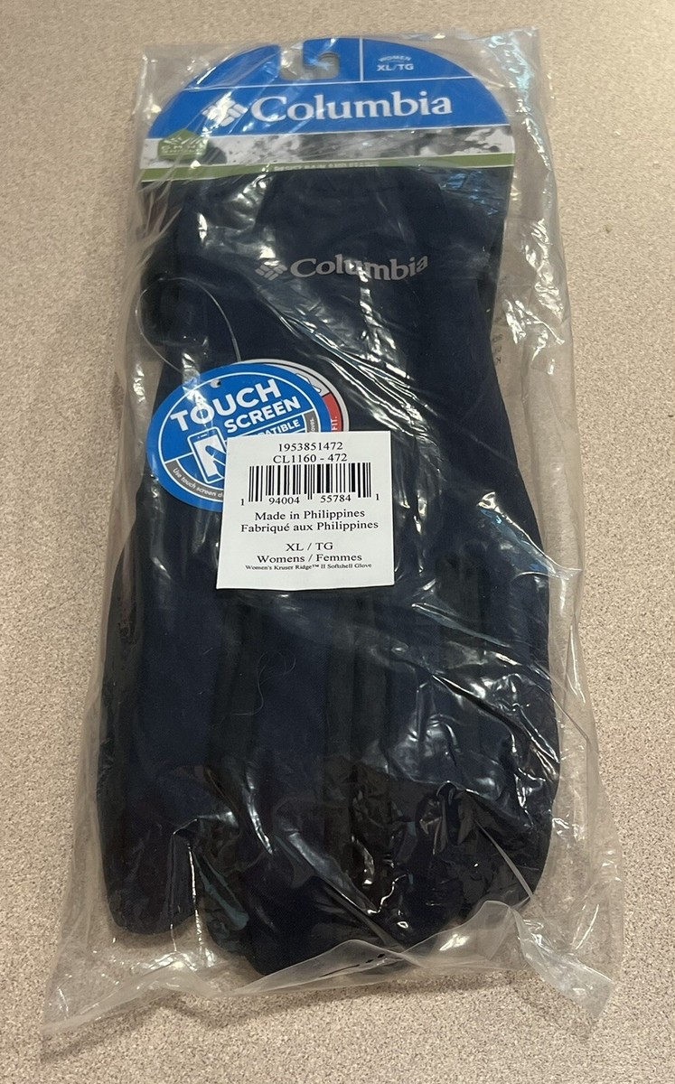 Columbia Blue Women's Kruser Ridge II Softshell Gloves Size: XL