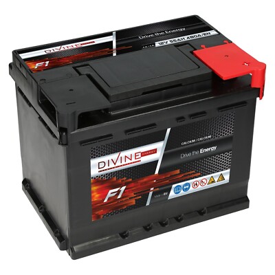 Divine F1 Autobatterie 12V 55 Ah 480A ersetzt 52Ah 54Ah 58Ah 60Ah 62Ah 63Ah 65Ah