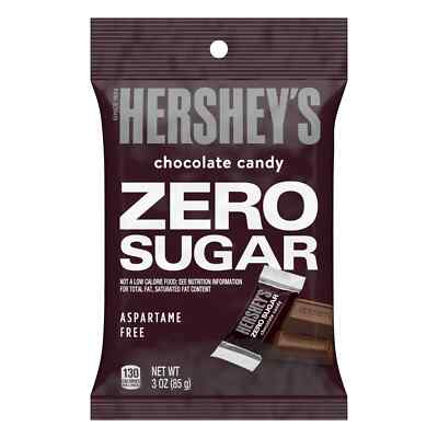 HERSHEY'S SUGAR FREE CHOCOLATE CANDY BAR 3oz BAG - PACK OF 6