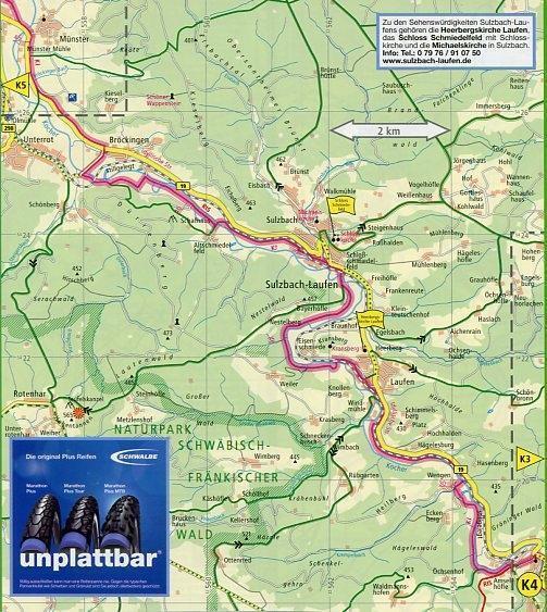 Thumbnail - Kocher-jagst-radweg 1 : 50 000 | (land-)karte | Leporello