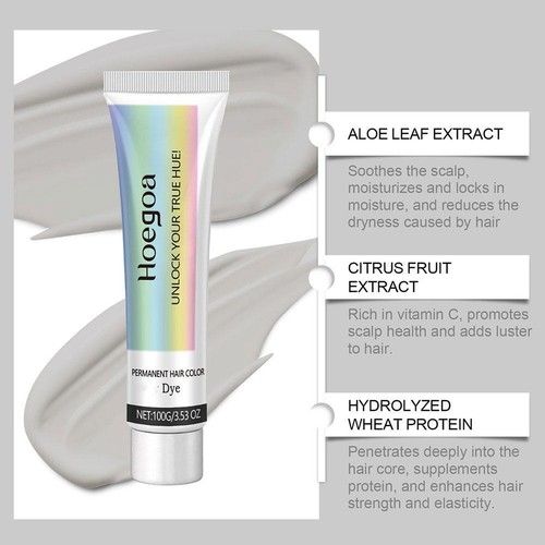 100ml Light Grey Silver Permanent Hair Dye Color Cream Unisex DIY Hair Dye |U.S - Picture 9 of 13