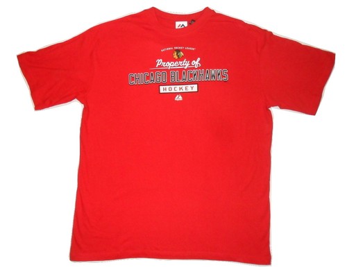 Majestic Chicago Blackhawks T-shirt Big and Tall Tee Property of Logo - Picture 2 of 2