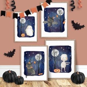 Cartoon Halloween Moon Castle Canvas Painting Abstract Bat Ghost Wall Art Poster Ebay Cartoon Halloween Moon Castle Canvas Painting Abstract Bat Ghost Wall Art Poster Ebay