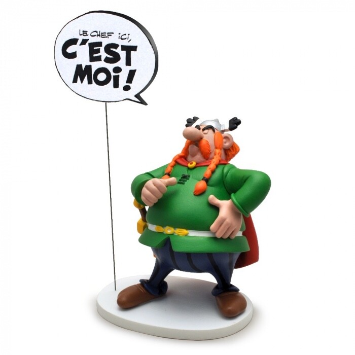 Statuette Abraracourcix Plastoy en résine de la collection Bulles Astérix