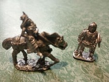 Rare Vintage D D Dungeons  Dragons Metal Miniatures Lot Female Rider With Hero