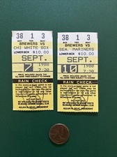 GARY SHEFFIELD 1st MLB 2B 1988 Brewers ticket stub Lot Fisk Erik Hanson 1st Win