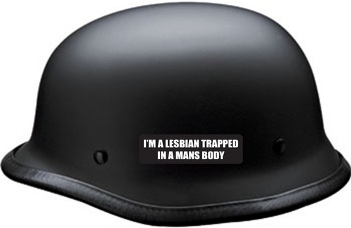 I'm A Lesbian Trapped In A Mans Body Motorcycle Helmet Sticker Z - Picture 2 of 3