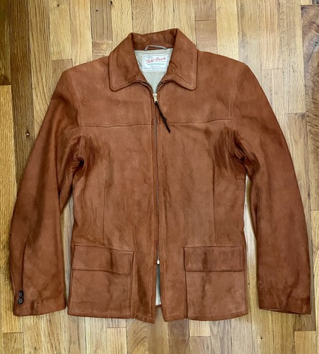 VTG 60s Field + Stream SUEDE LEATHER Zip-Up Jacket Womens Medium Brown USA - Picture 3 of 13