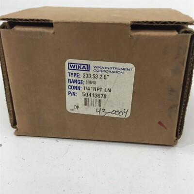 #ad WIKA 233.53 Pressure Gauge 2 1 2quot; 160PSI 1 4quot; NPT LM Liquid Filled 50413678 $29.99