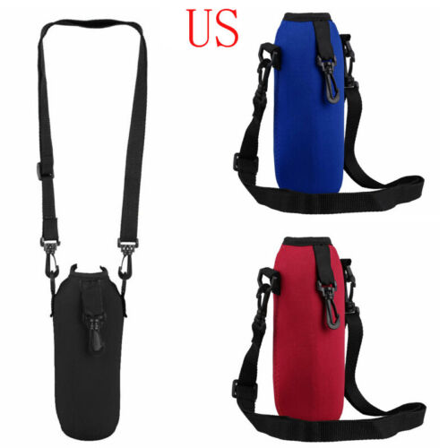 Water Bottle Carrier Insulated Cover Bag Shoulder Waist Holder Strap Pouch Bags - Afbeelding 1 van 30