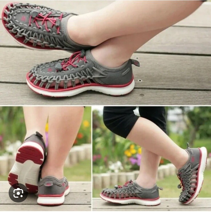 靴 KEEN UNEKE 02 Tango Red/White US 11 Keen Uneek O2 Sport Sandals Magnet/ Tango Red Girls Size 10