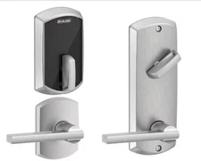 Schlage FE Control Smart Lock Greenwich Trim x Latitude Lever FE410F LAT 626 GRW