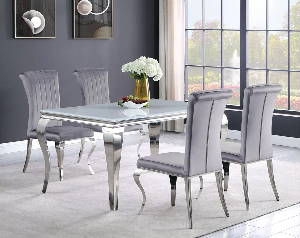 Glass table and outlet velvet chairs