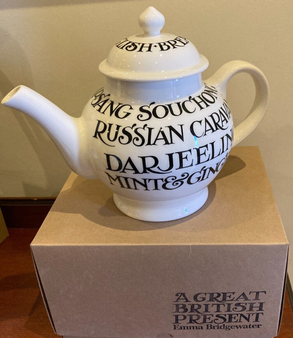 NEW EMMA BRIDGEWATER BLACK TOAST  4 MUG TEAPOT